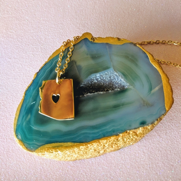 Arizona state minimalist necklace - Stainless Steel Gold - Picture 4 of 5